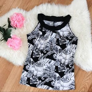 Essentials by Milano black white dressy tank